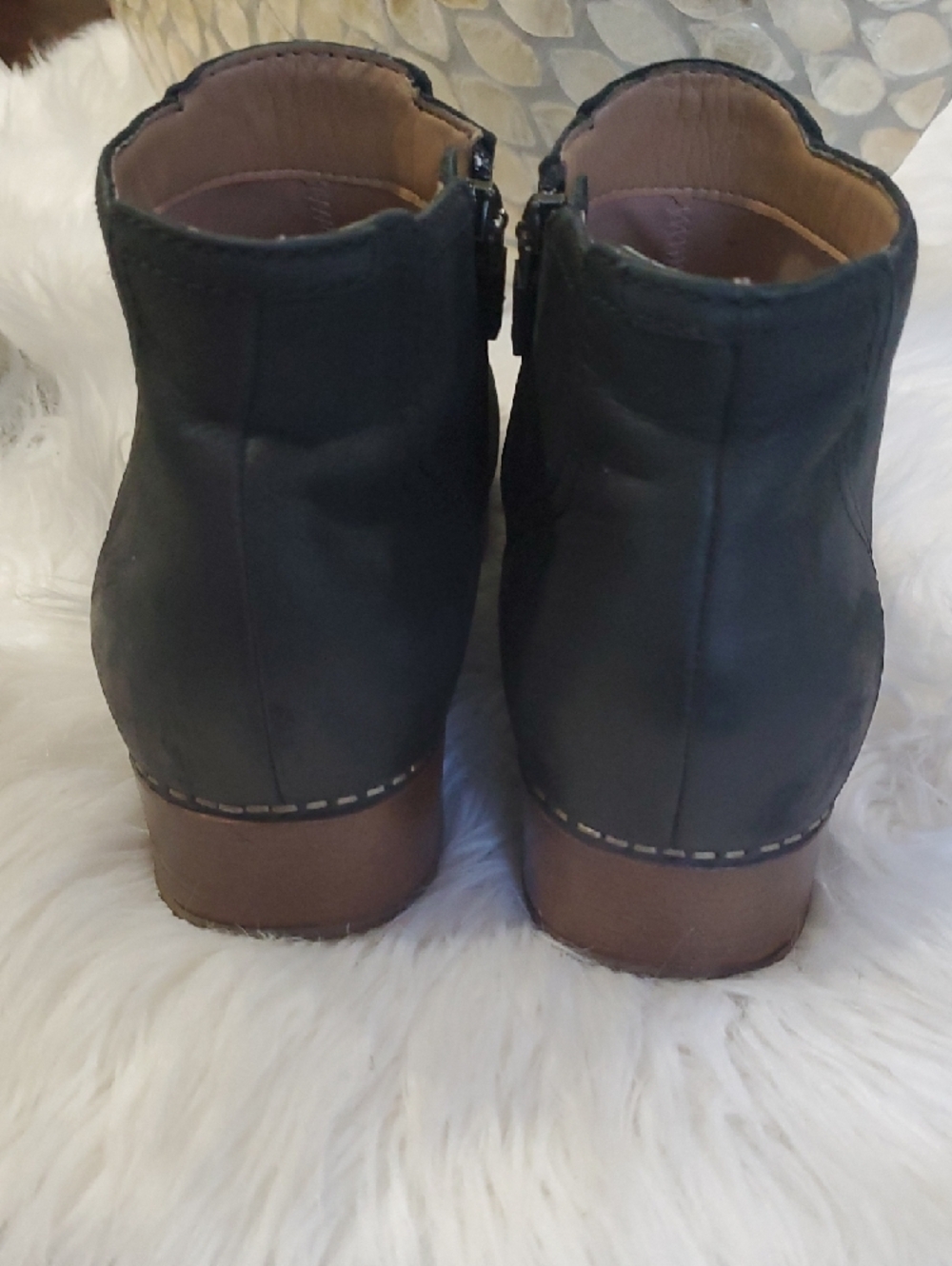 Dansko Black Leather Ankle Booties with Side Zip Closure - Picture 6 of 16